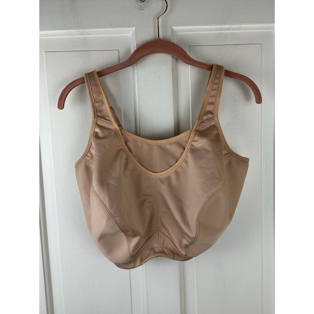 Glamorise Sport 40I No Bounce Med Impact Cami Sports Bra #1066 Wire Free Beige